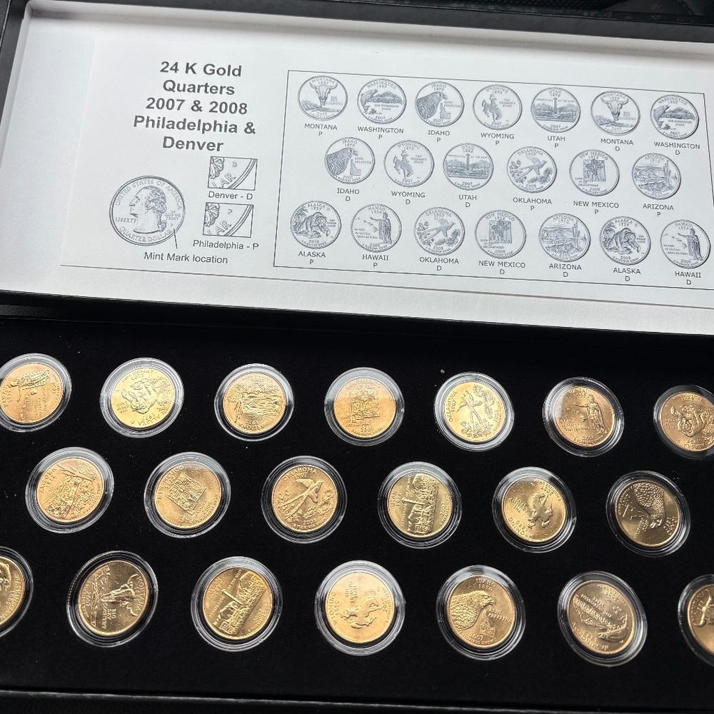 24 Karat Gold plated State Quarters Collection 2007-2008